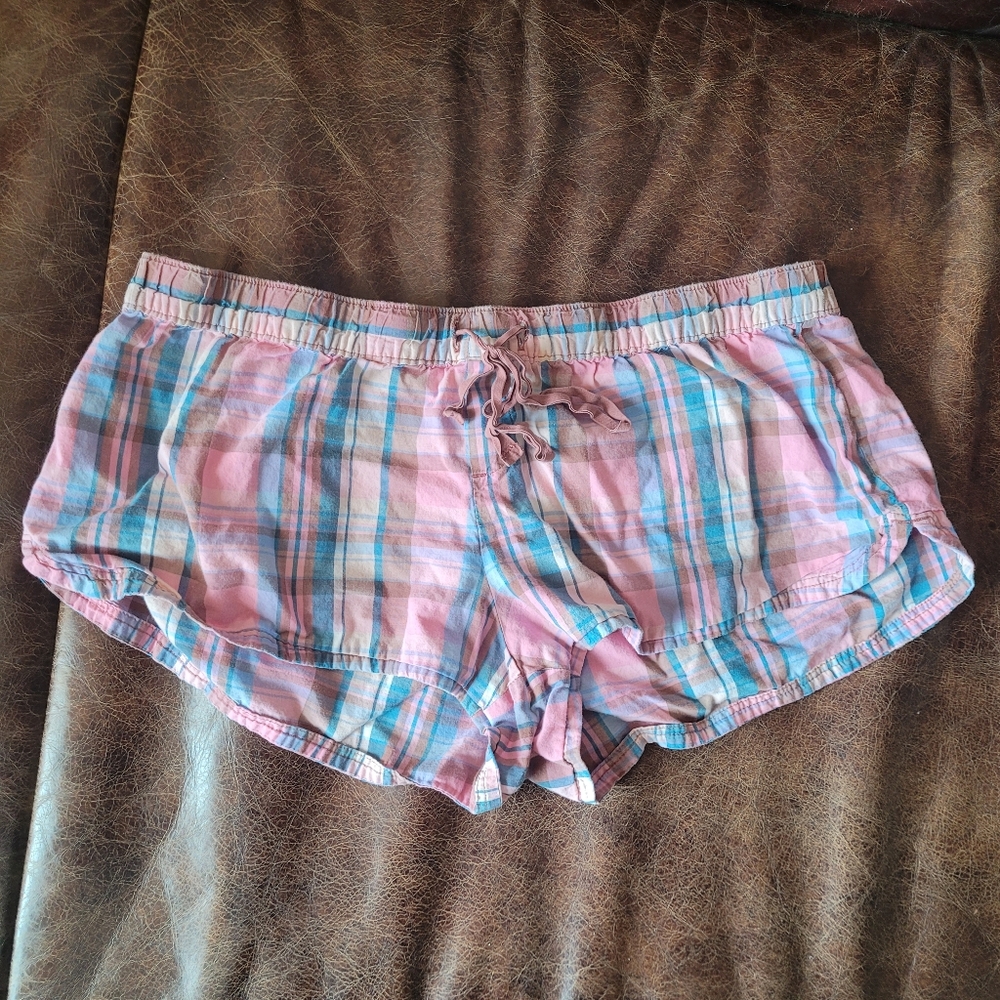 Aerie Pink Plaid Sleep Shorts - Women's Medium